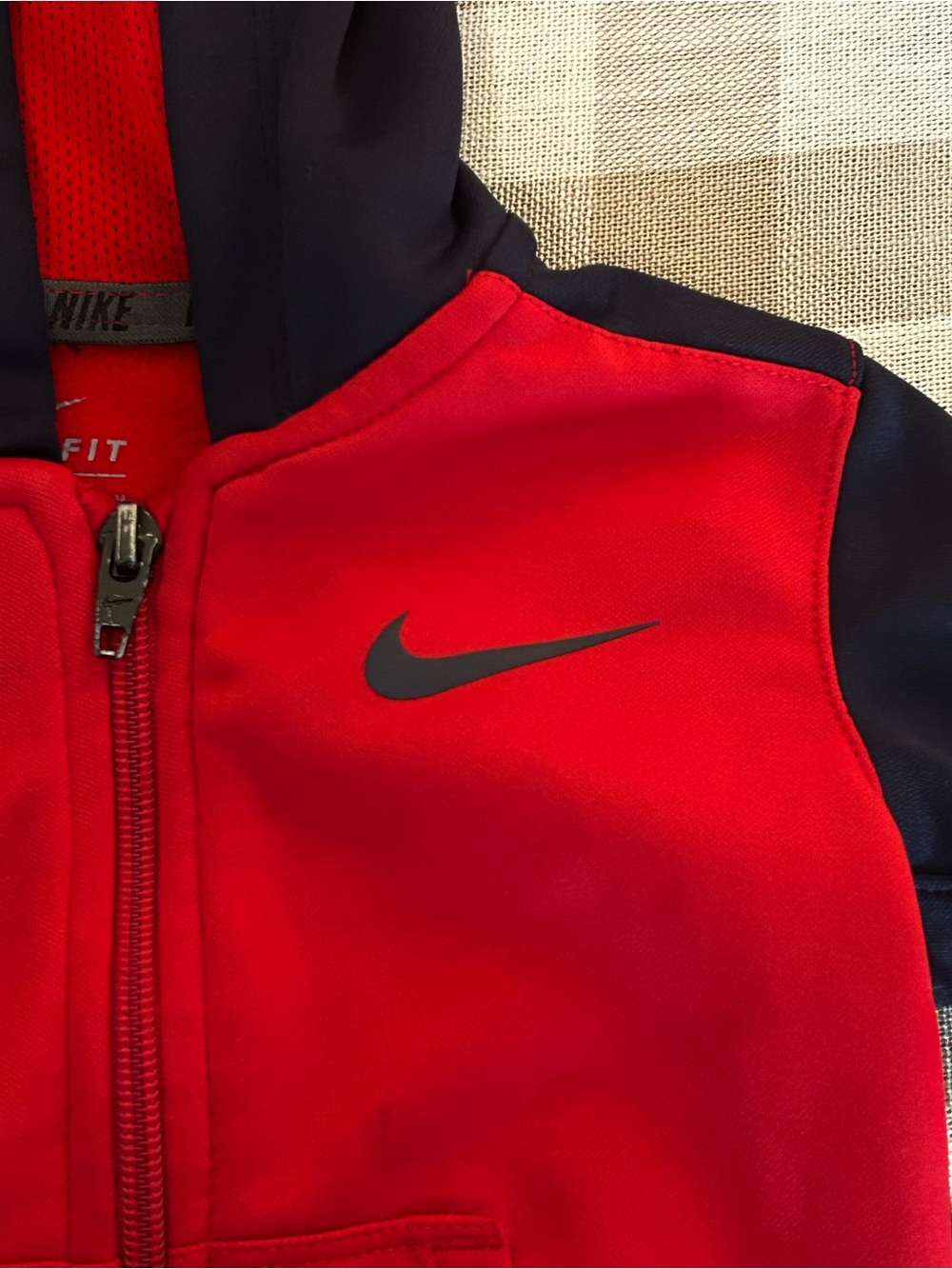 Nike Red and Black Kids DriFIT Zipper Jacket